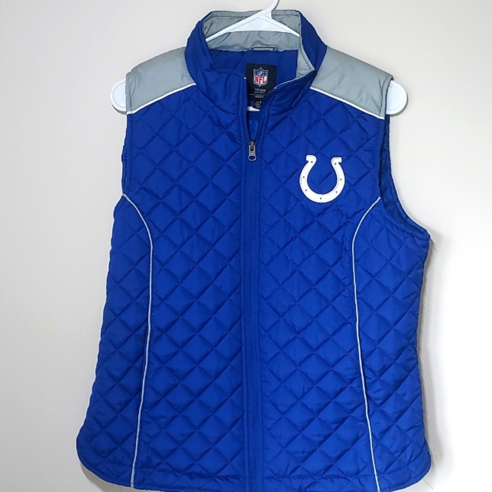 NFL Team Apparel Women's Indianapolis Colts Puffer Vest L